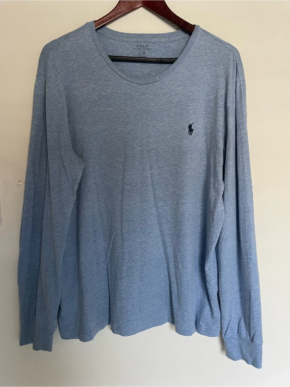 Polo by Ralph Lauren Heather Light Blue Crew Neck Tee